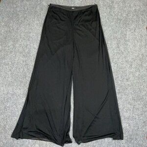MSK Pants Womens Size L Black Palazzo Wide Leg Sheer Overlay Career Party Date